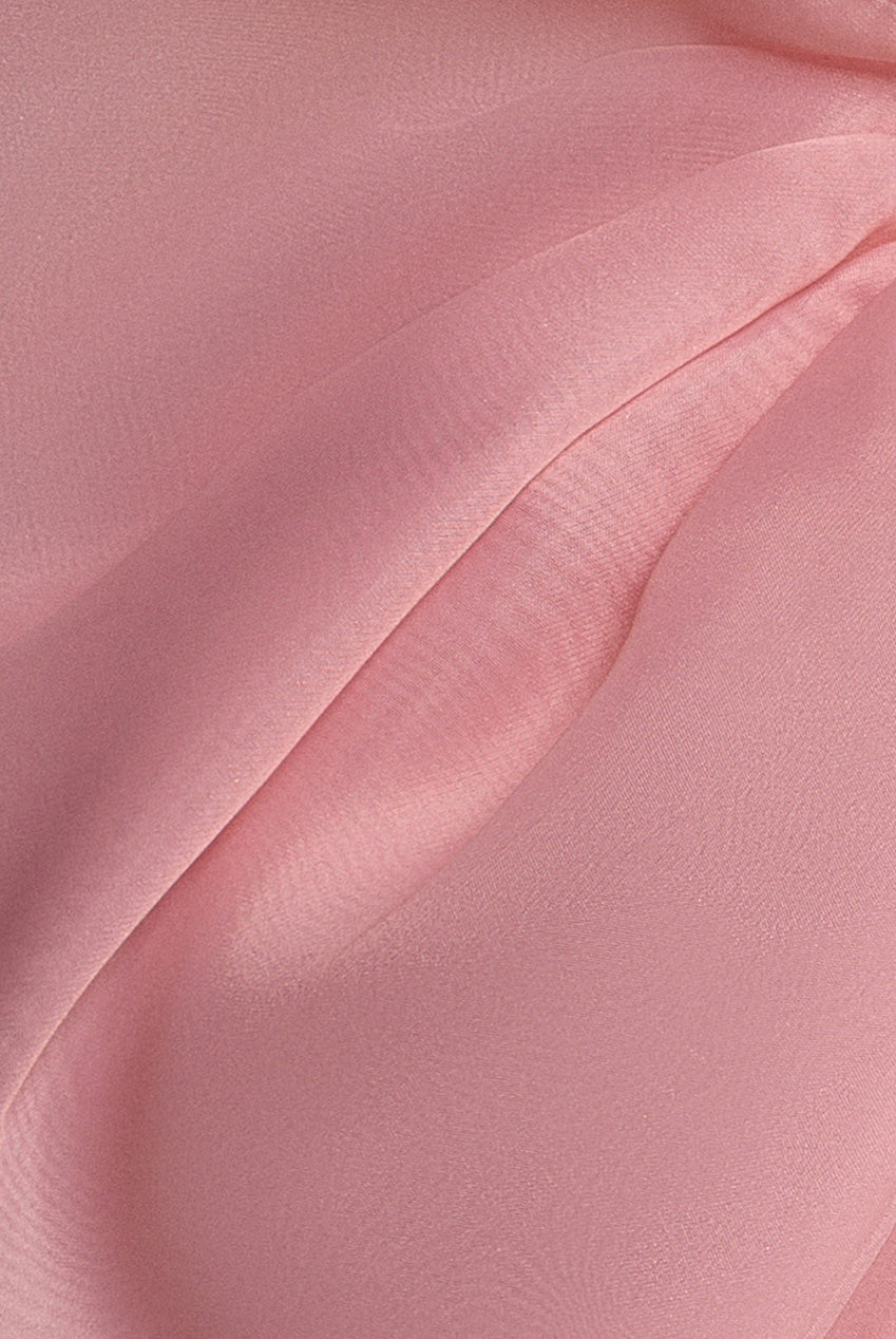 Organza Bow One Shoulder Scuba Crepe Maxi Dress - Blush Pink DR4812