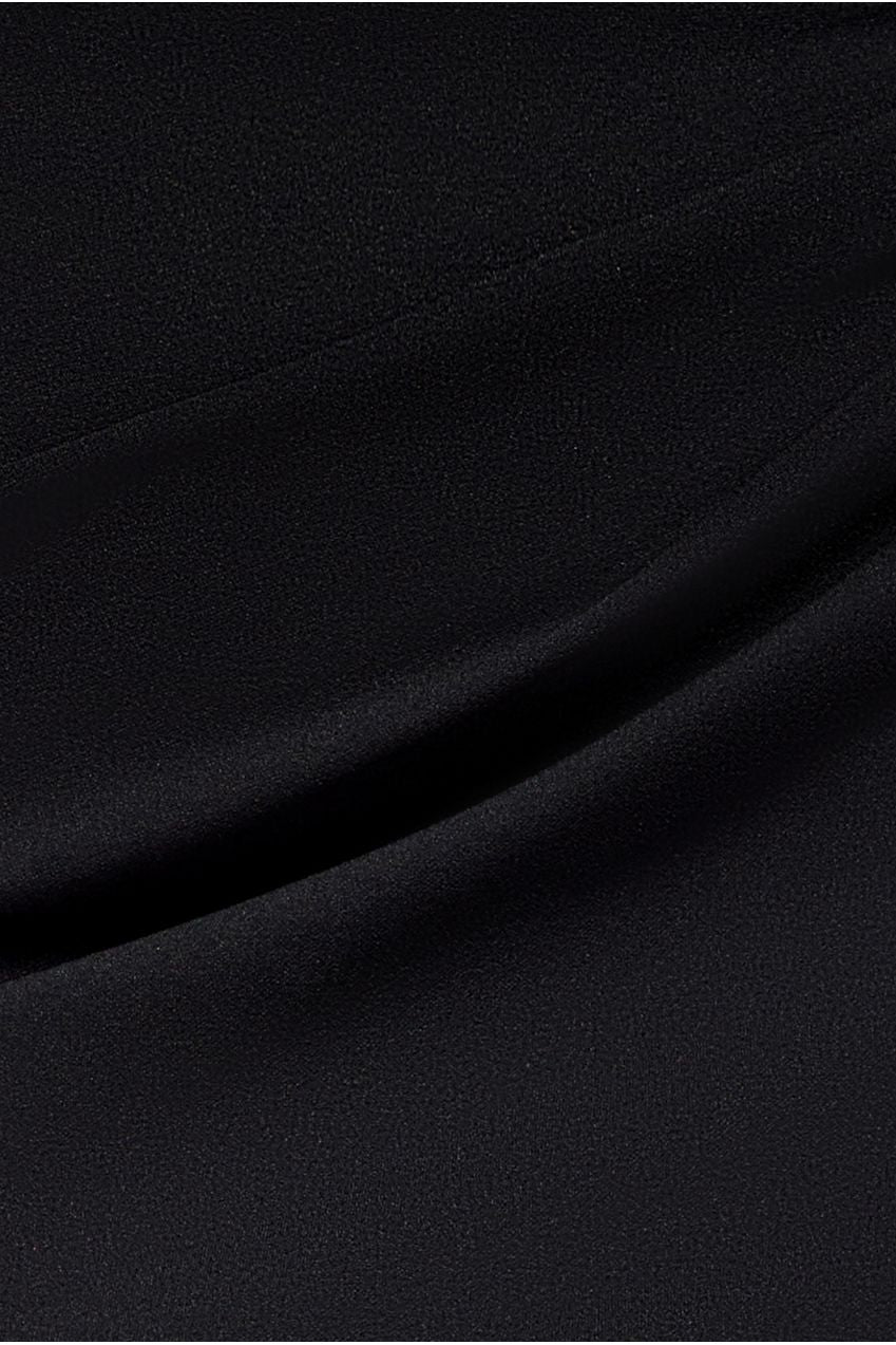 Jacquard Puff Sleeve Sweetheart Scuba Maxi Dress - Black DR4819