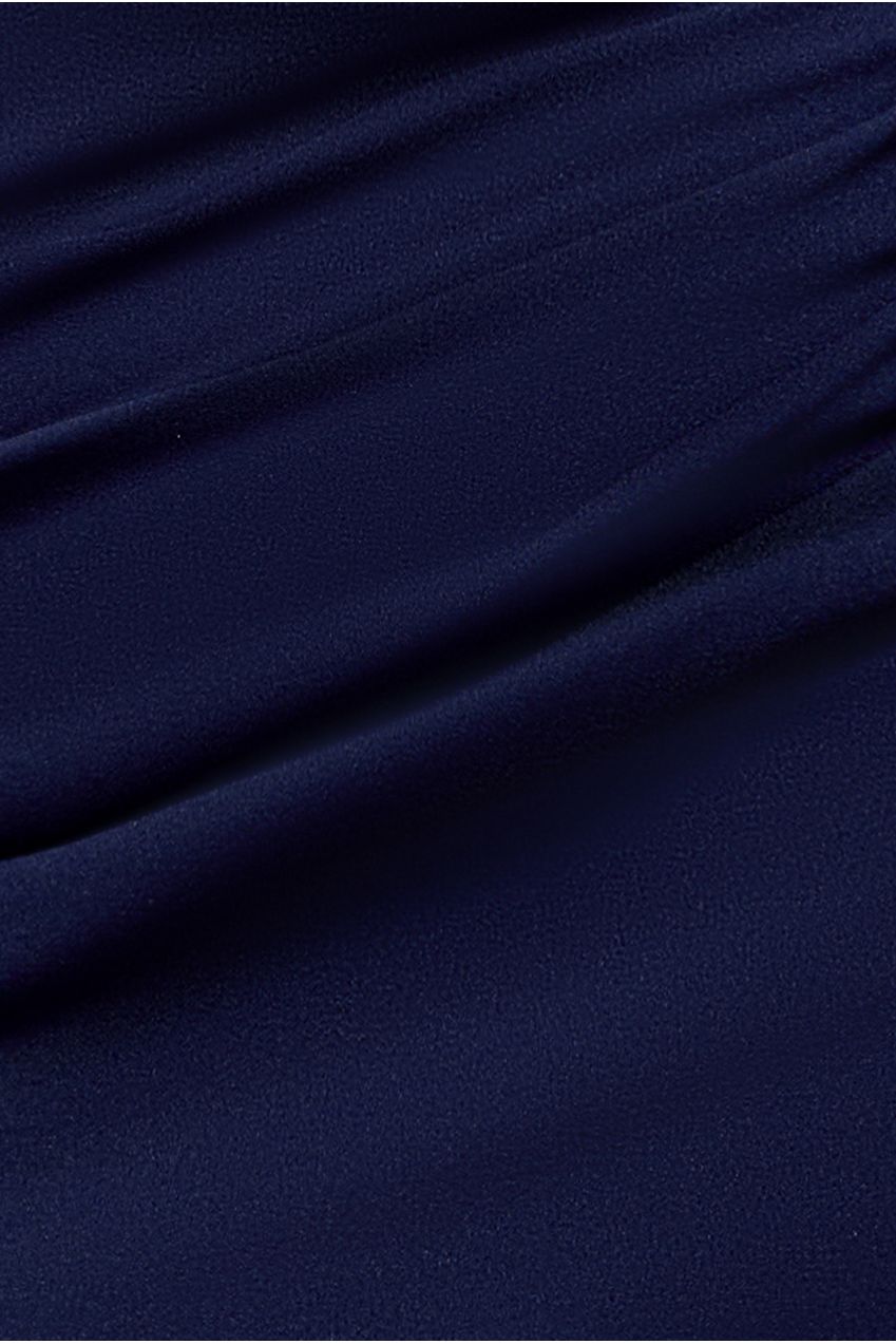 Jacquard Puff Sleeve Sweetheart Scuba Maxi Dress - Navy Blue DR4819M