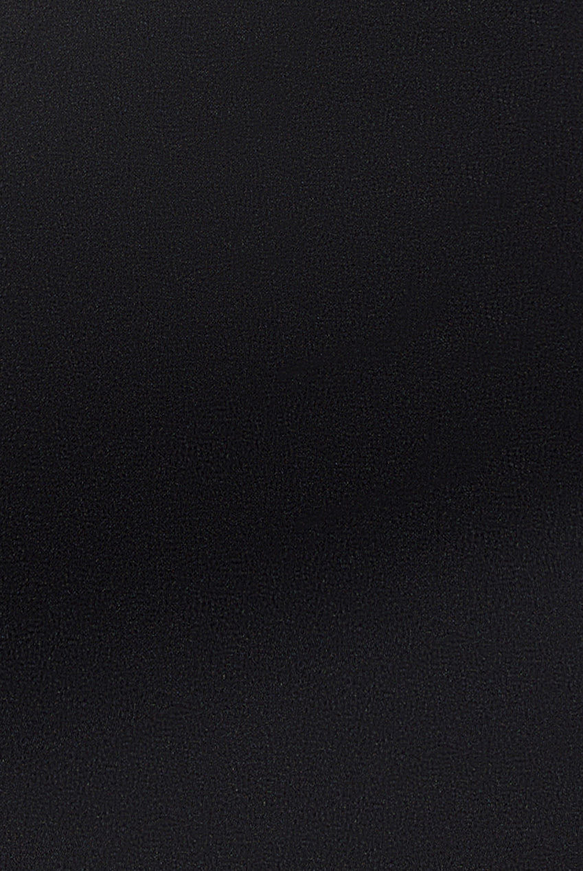 Plunging Neck Pleated Sleeves Scuba Maxi Dress - Black DR4820M