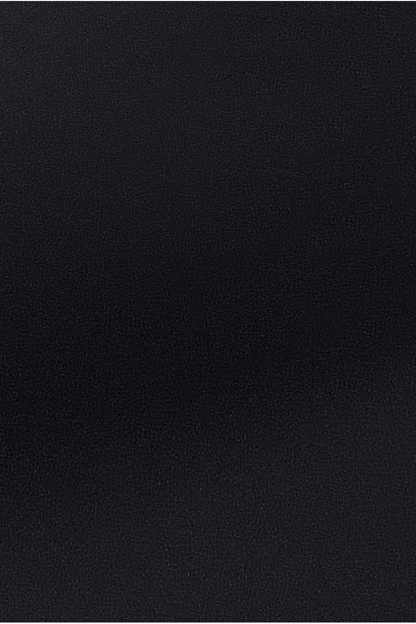 Plunging Neck Pleated Sleeves Scuba Maxi Dress - Black DR4820M