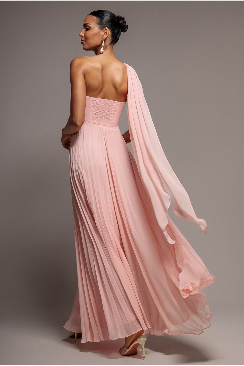 Sleeveless Pleated Chiffon Multiway Scarf Maxi Dress - Blush Pink DR4829