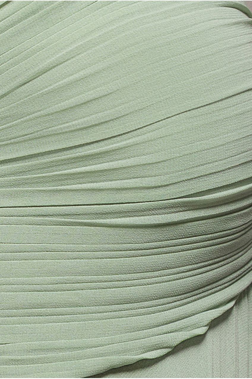 Sleeveless Pleated Chiffon Multiway Scarf Maxi Dress - Sage Green DR4829