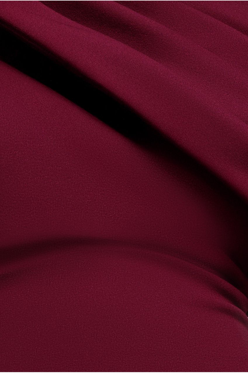 Sash One Shoulder Bardot Maxi Dress - Burgundy DR4830