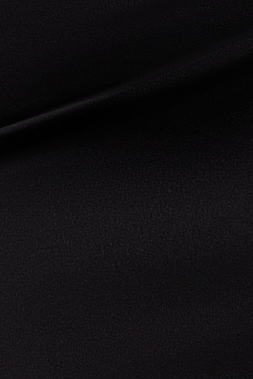 Chiffon Cuffed Balloon Sleeve Scuba Maxi Dress - Black DR4840