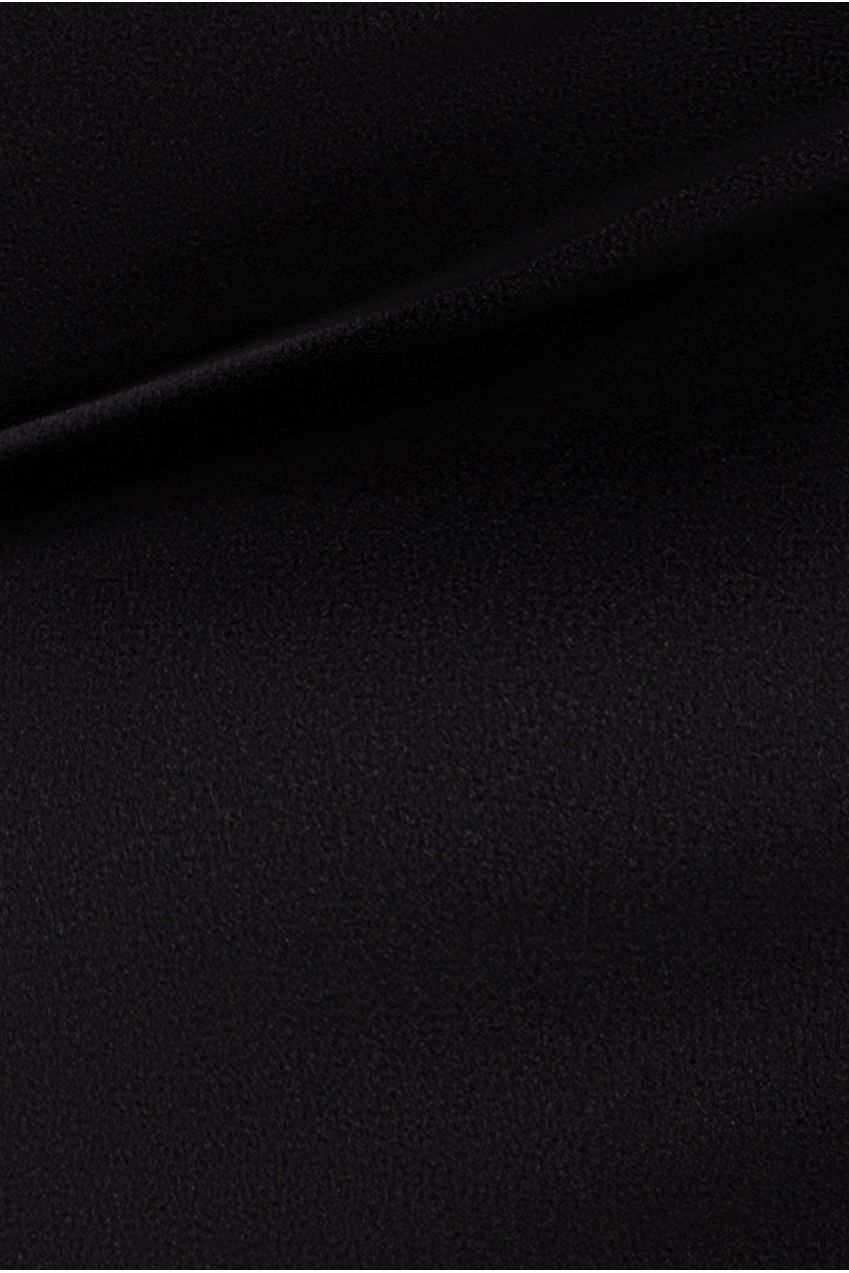 Chiffon Cuffed Balloon Sleeve Scuba Maxi Dress - Black DR4840