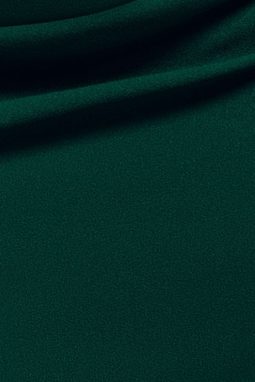 Chiffon Cuffed Balloon Sleeve Scuba Maxi Dress - Emerald Green DR4840