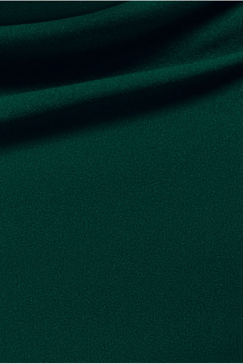 Chiffon Cuffed Balloon Sleeve Scuba Maxi Dress - Emerald Green DR4840