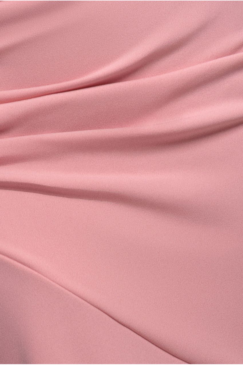 One Shoulder Cape Scuba & Chiffon Maxi Dress - Blush Pink DR4899