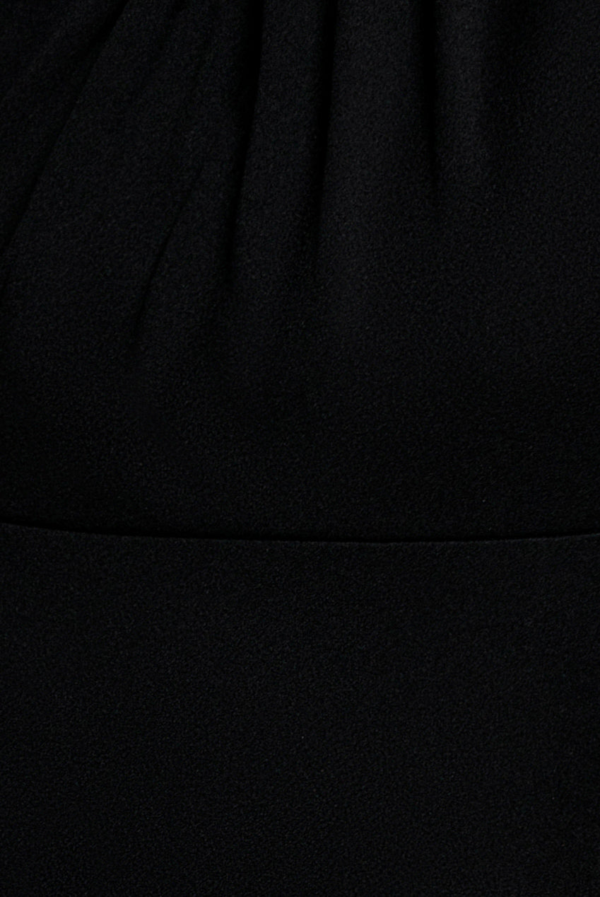 Cape Sleeve Chiffon And Scuba Crepe Maxi Dress - Black DR4900