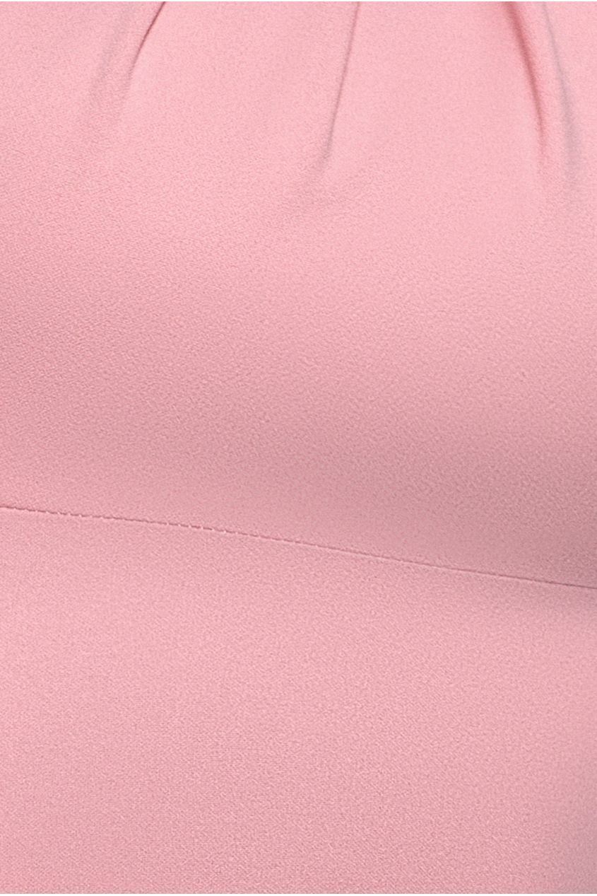 Cape Sleeve Chiffon And Scuba Crepe Maxi Dress - Blush Pink DR4900