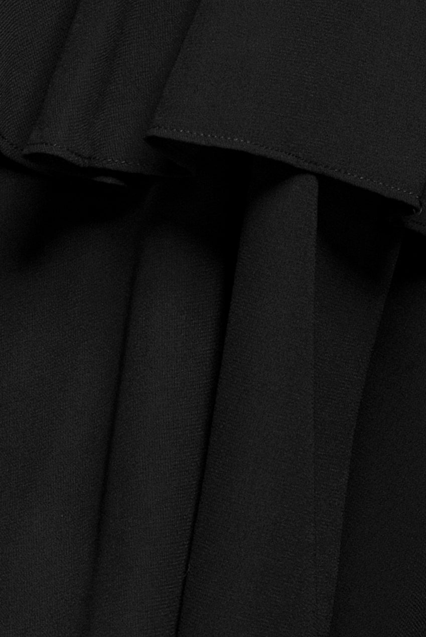 Tiered Chiffon Wrap Midi Dress - Black DR4907BBS