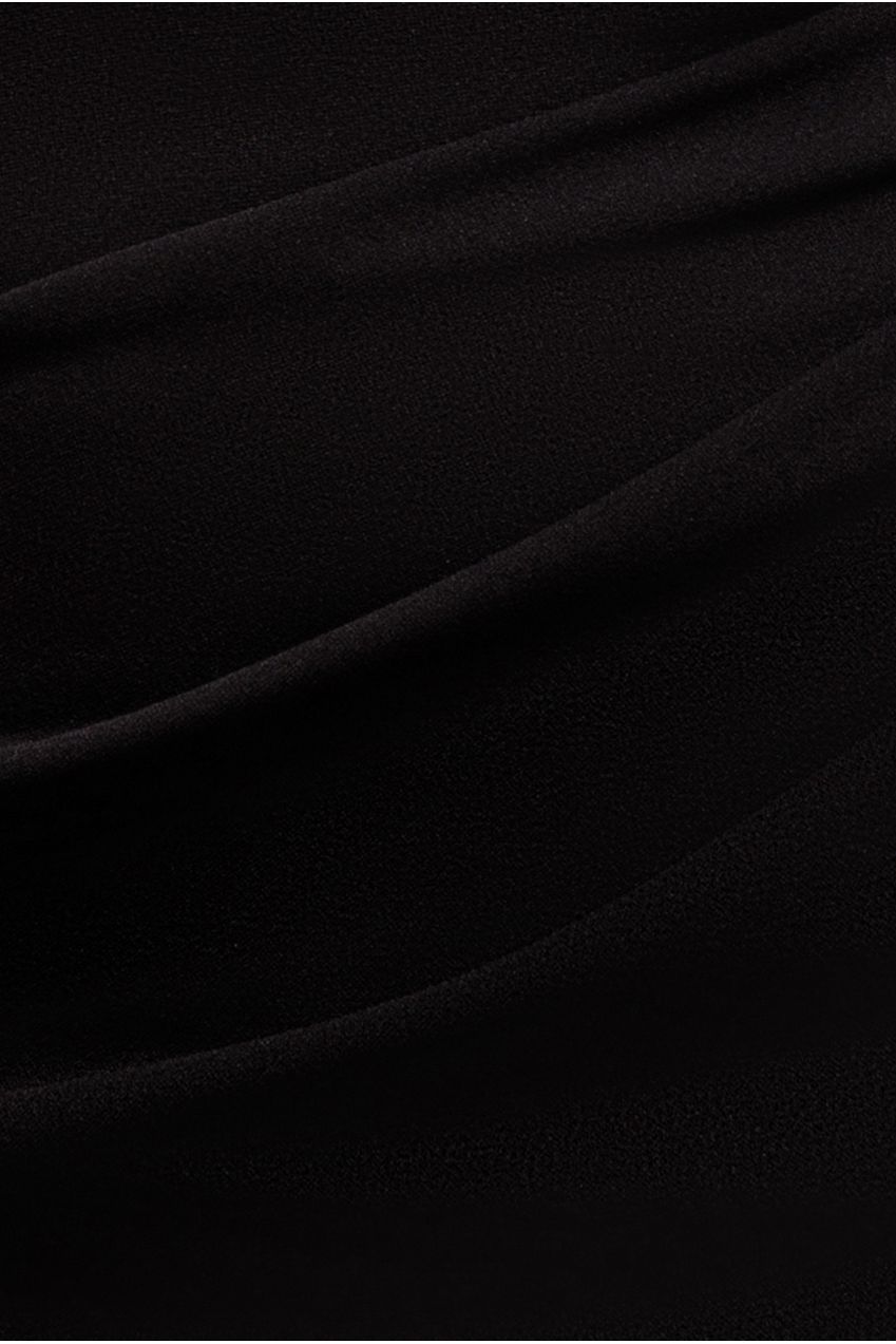 Cape Sleeve Detail Front Tie Maxi Dress - Black DR4908