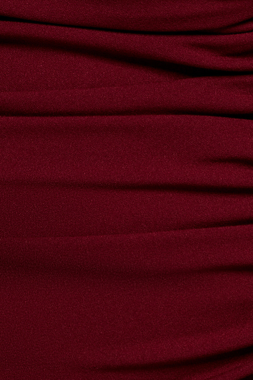 One Shoulder Fit And Flare Maxi Dress - Burgundy DR4909PLUS