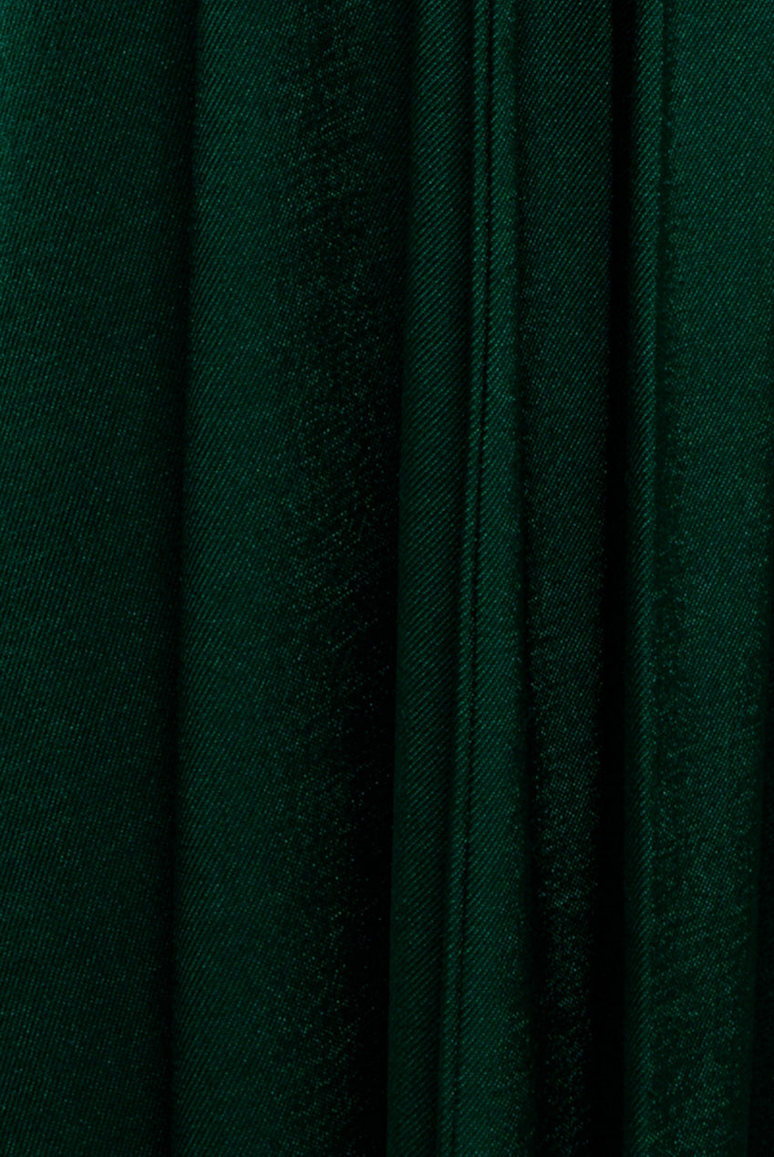 Satin Square Neck Bishop Sleeve A Line Maxi Dress - Emerald Green DR4919BR