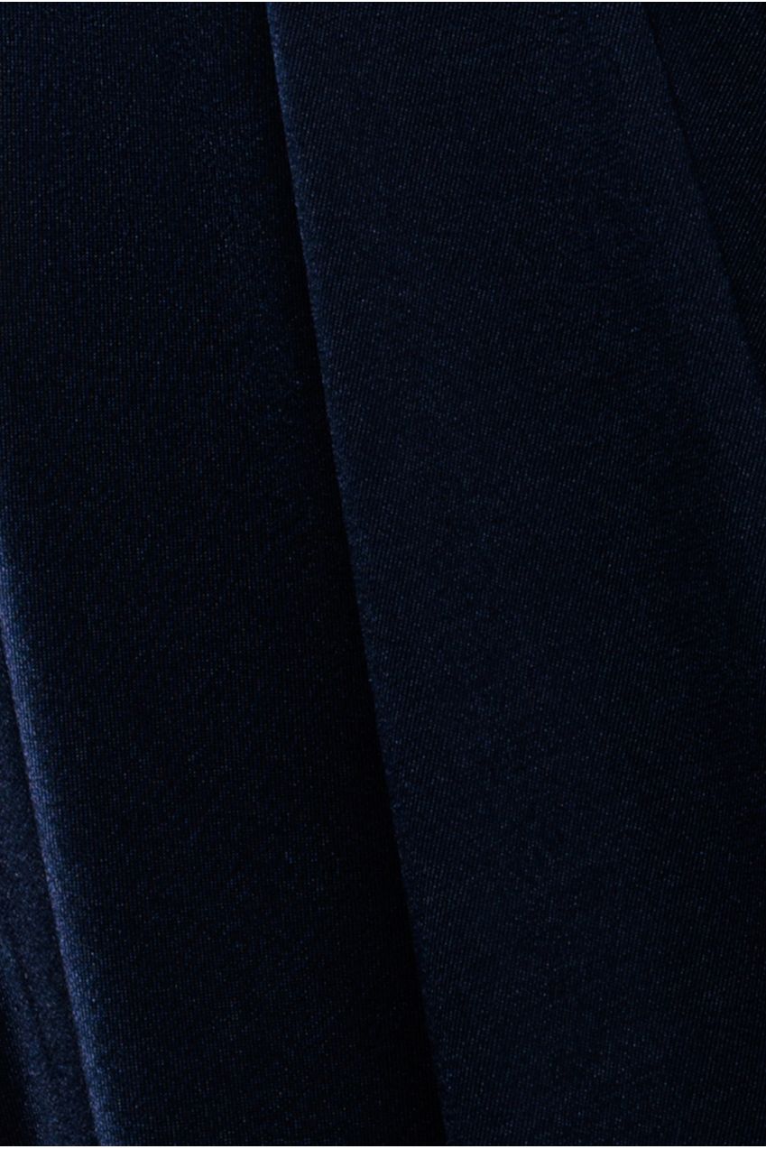 Satin Square Neck Bishop Sleeve A Line Maxi Dress - Navy Blue DR4919BR