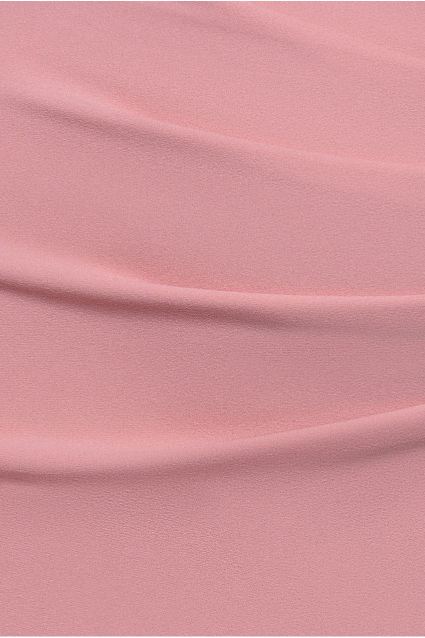 Scuba & Chiffon Balloon Sleeve Wrap Midi Dress - Blush Pink DR4933