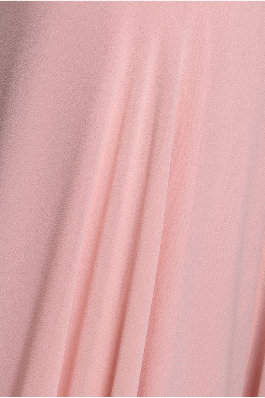 Chiffon Cowl Twisted Rope Strap Lace-up Flared Maxi Dress - Blush Pink DR4937