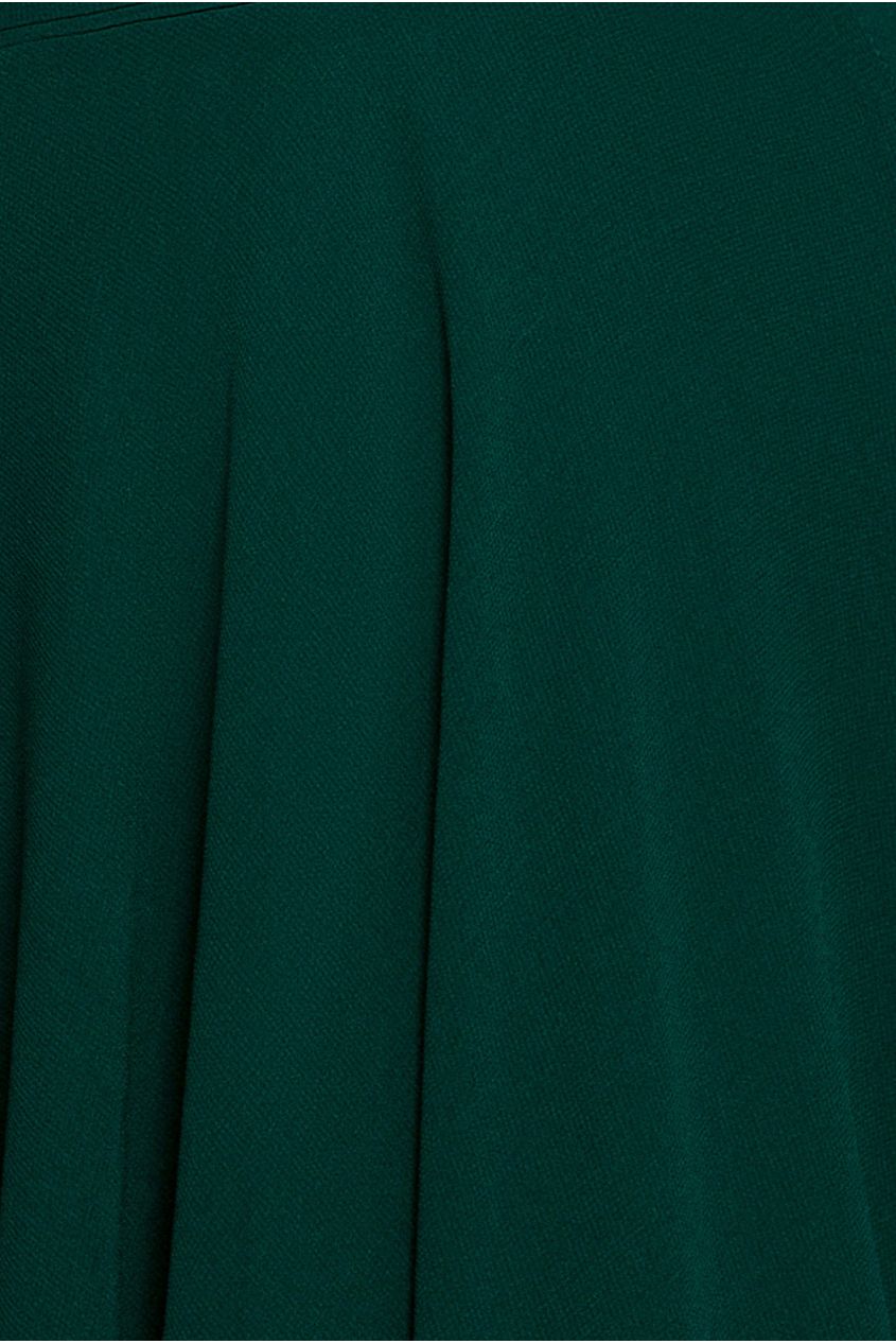 Chiffon Cowl Twisted Rope Strap Lace-up Flared Maxi Dress - Emerald Green DR4937
