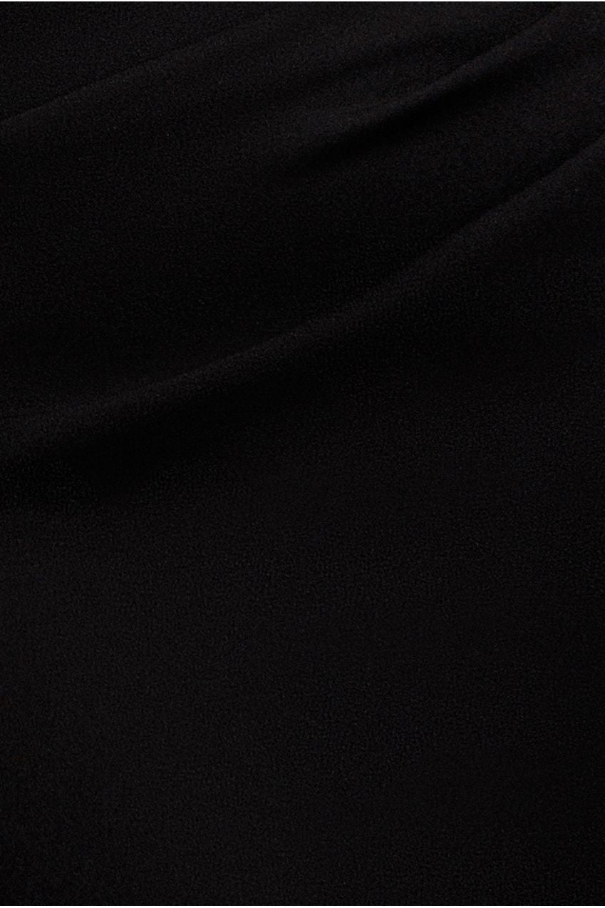 One Shoulder Chiffon Cape Crepe Maxi Dress - Black DR4982