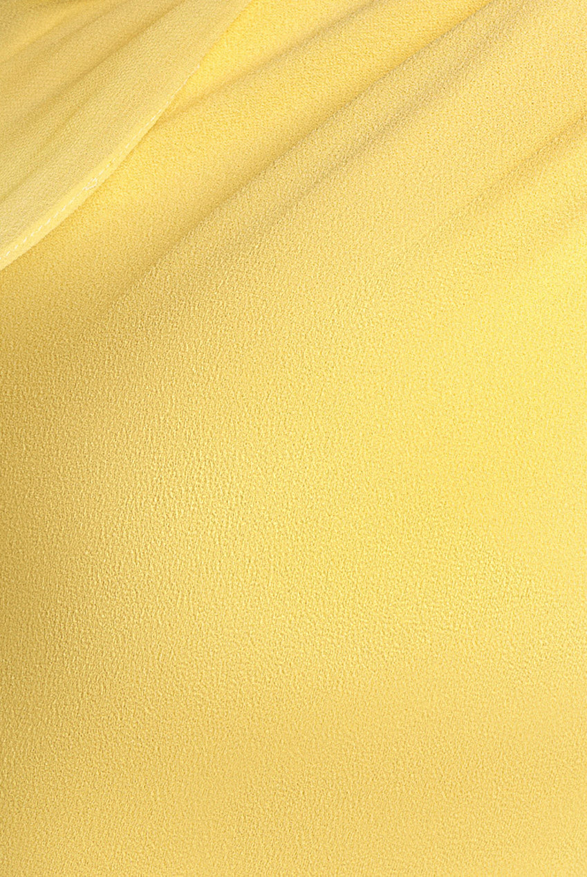 One Shoulder Chiffon Cape Crepe Maxi Dress - Butter Yellow DR4982