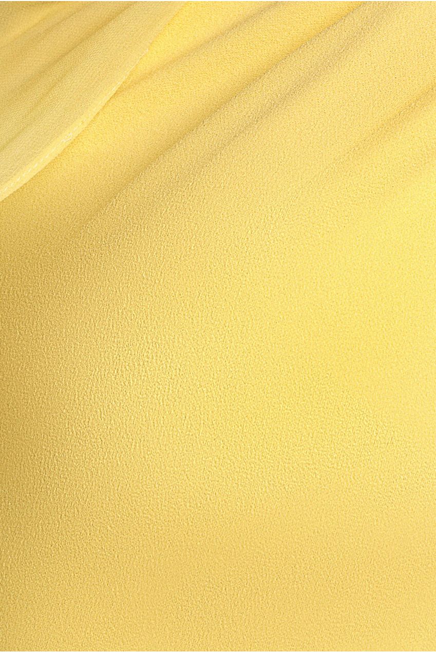 One Shoulder Chiffon Cape Crepe Maxi Dress - Butter Yellow DR4982