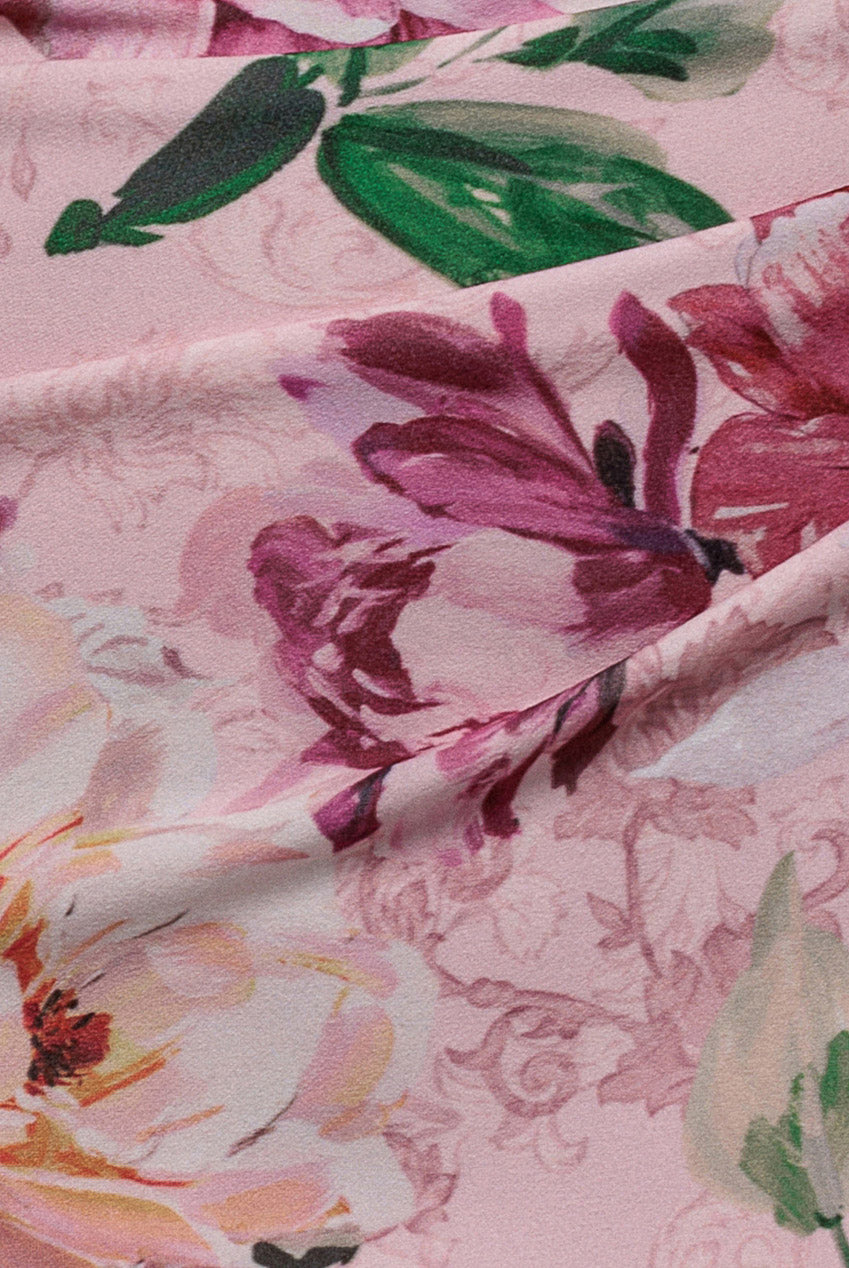 Off Shoulder Floral Bow Back Maxi Dress - Blush Pink DR4991