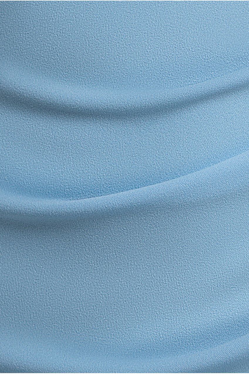 Satin Bow Bardot Sheath Maxi Dress - Ice Blue DR4999