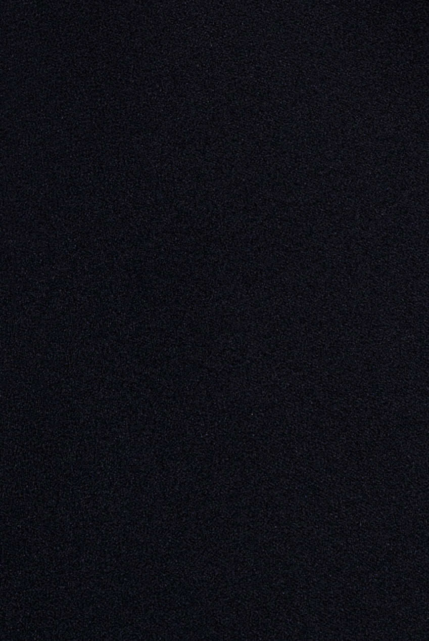 V Neck Cowl Back Pleated Sleeve Scuba Maxi Dress - Black DR5010