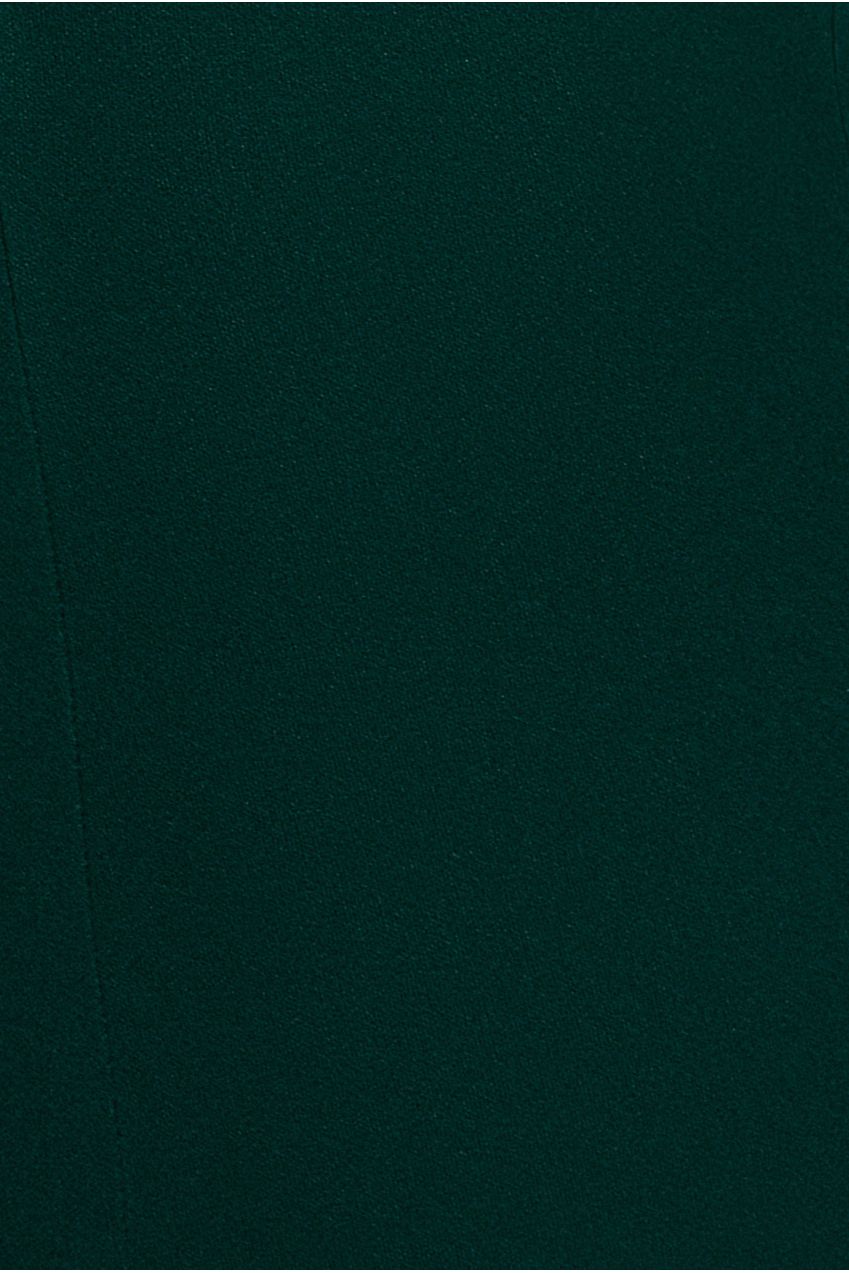 V Neck Cowl Back Pleated Sleeve Scuba Maxi Dress - Emerald Green DR5010
