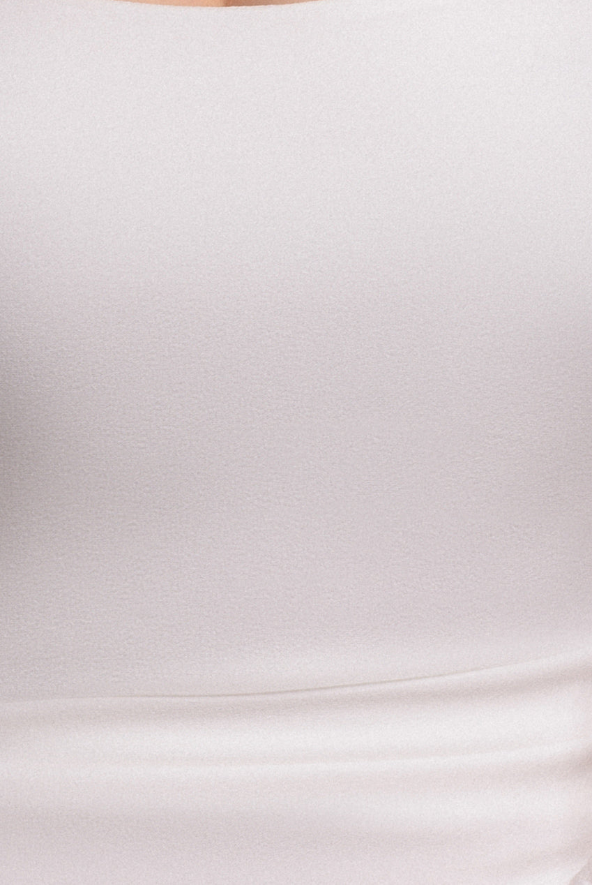 Dobby Organza Bishop Sleeve Multiway Maxi Dress - White DR5011