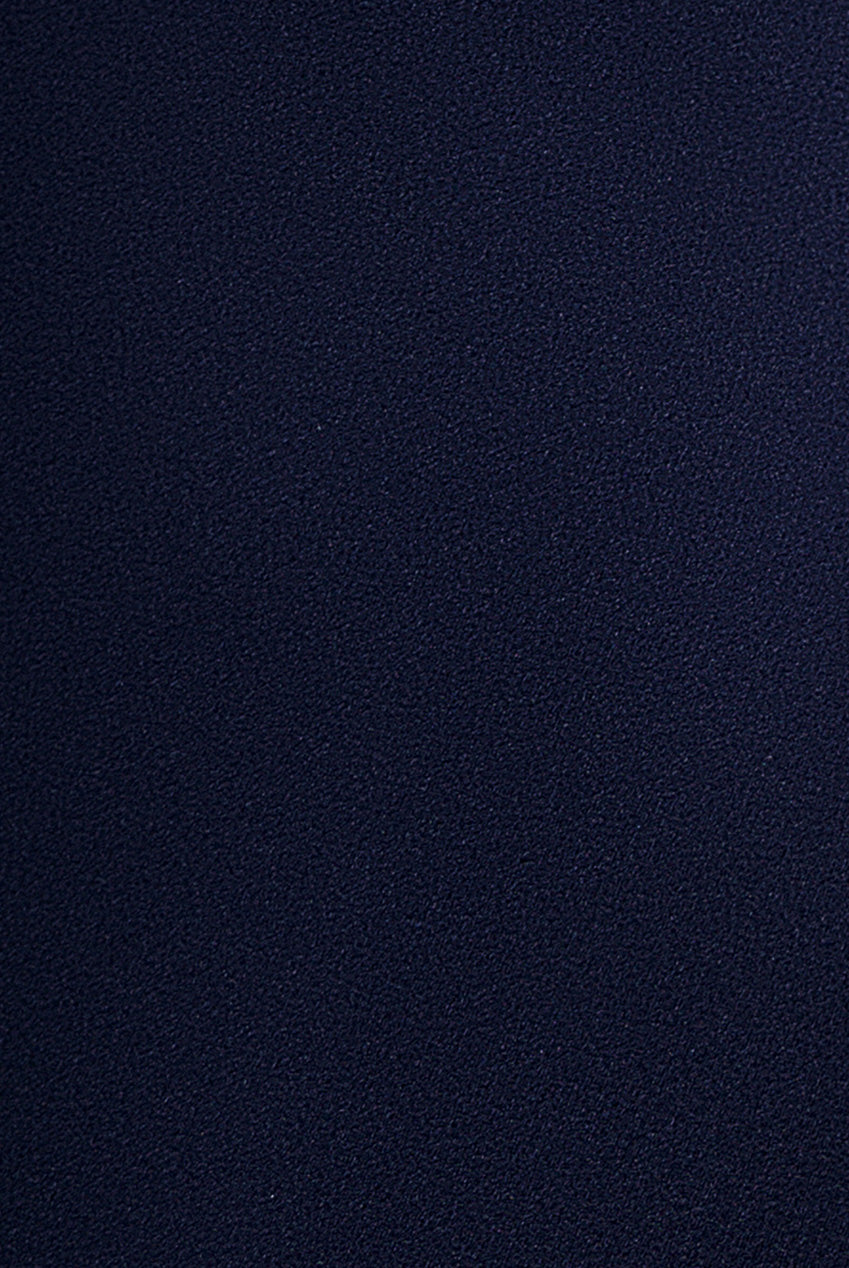 One Shoulder Velvet Satin Bow Cape Maxi Dress - Navy Blue DR5021