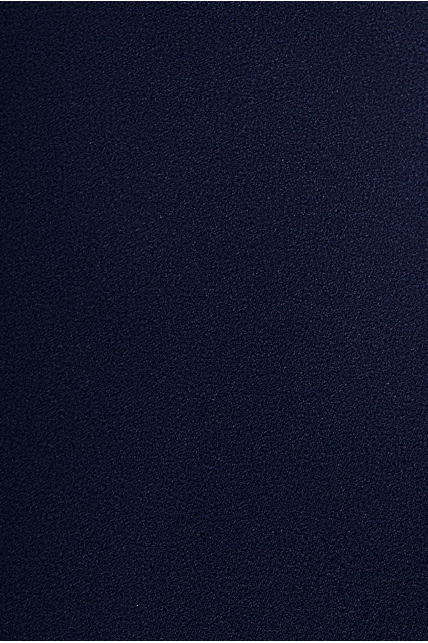 One Shoulder Soft Satin Bow Cape Maxi Dress - Navy Blue DR5021