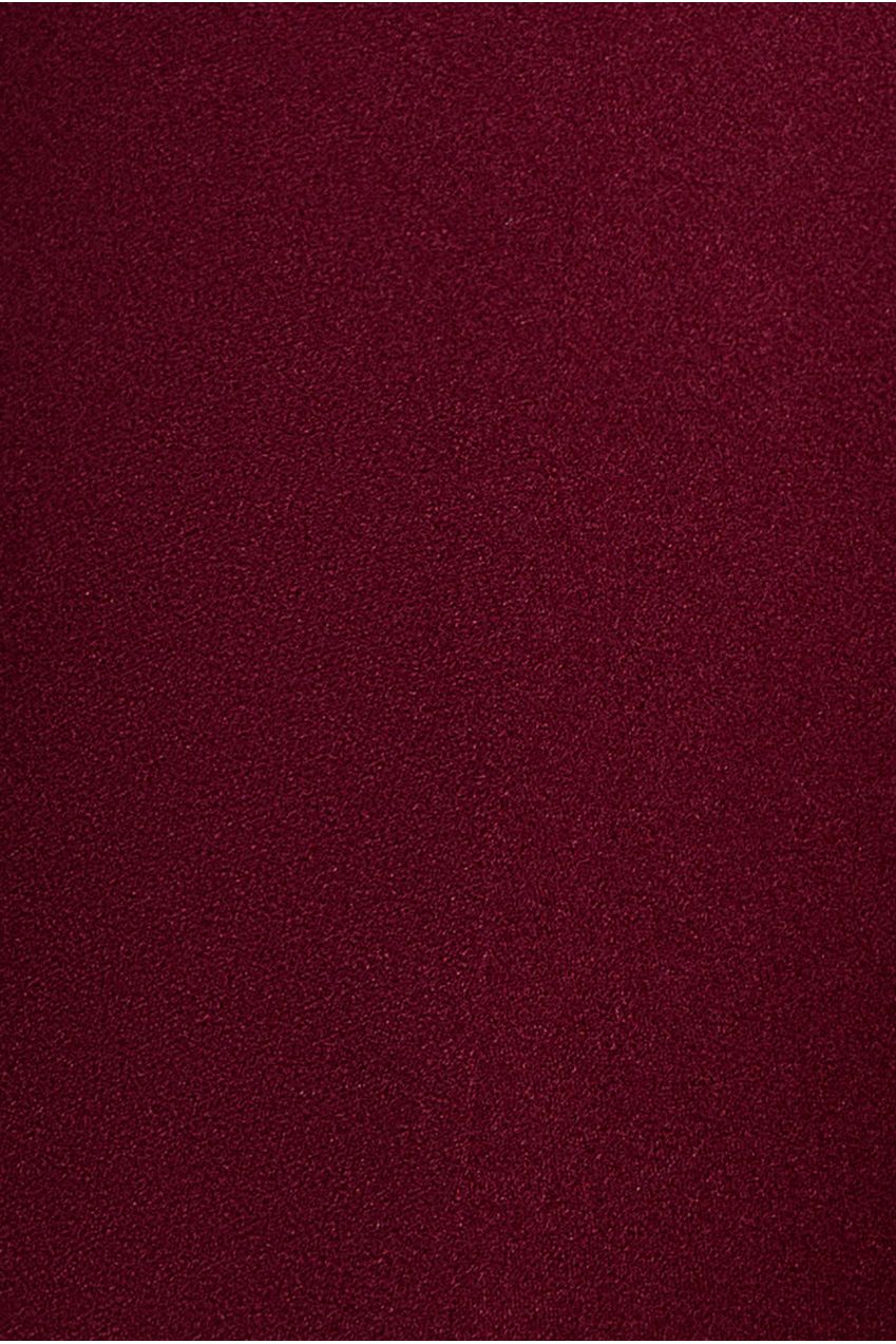 One Shoulder Soft Satin Bow Cape Maxi Dress - Burgundy DR5021