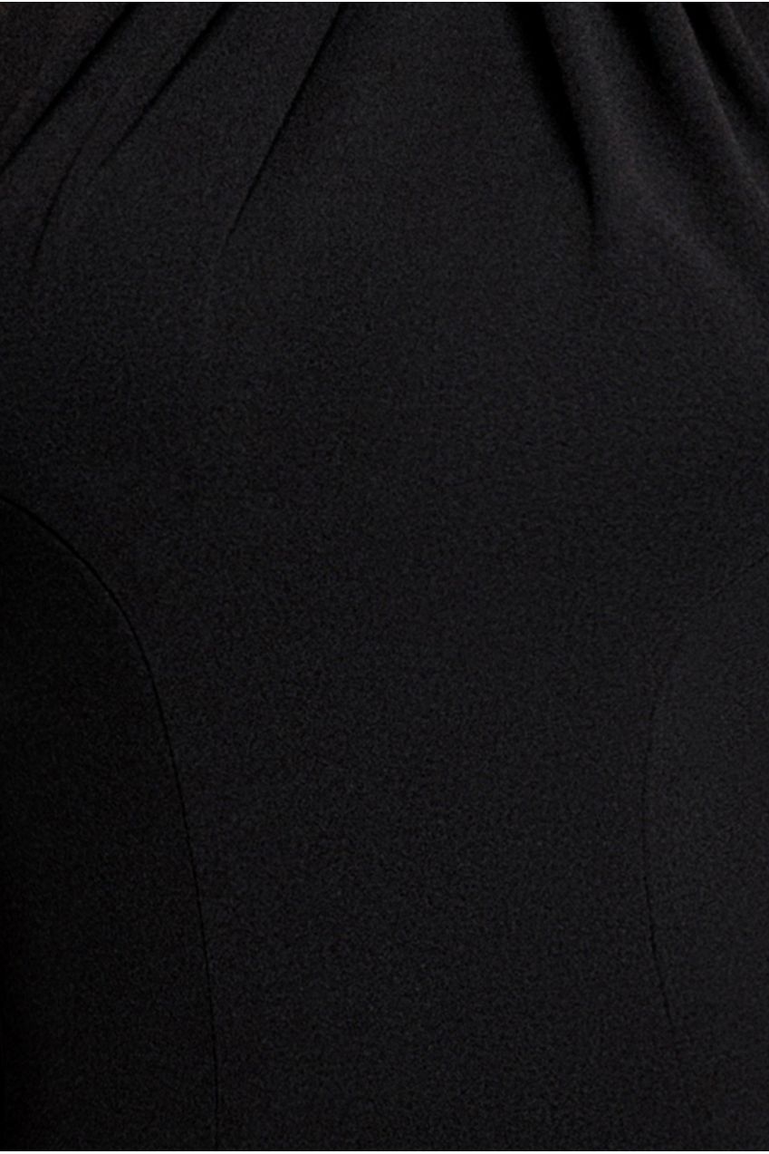 Scuba & Soft Satin Halterneck Midi Dress With Back Sash - Black DR5022