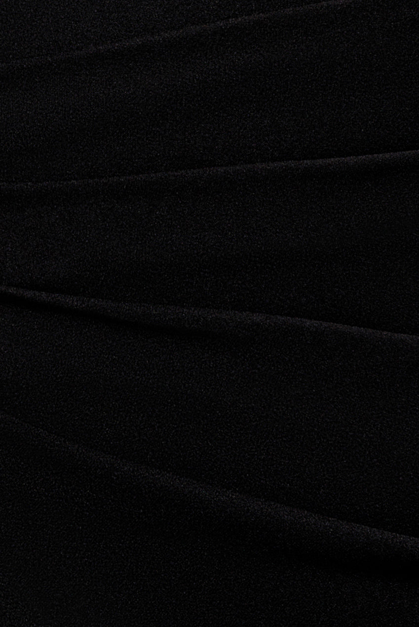 One Shoulder Cape Sleeve Maxi Dress - Black DR5041