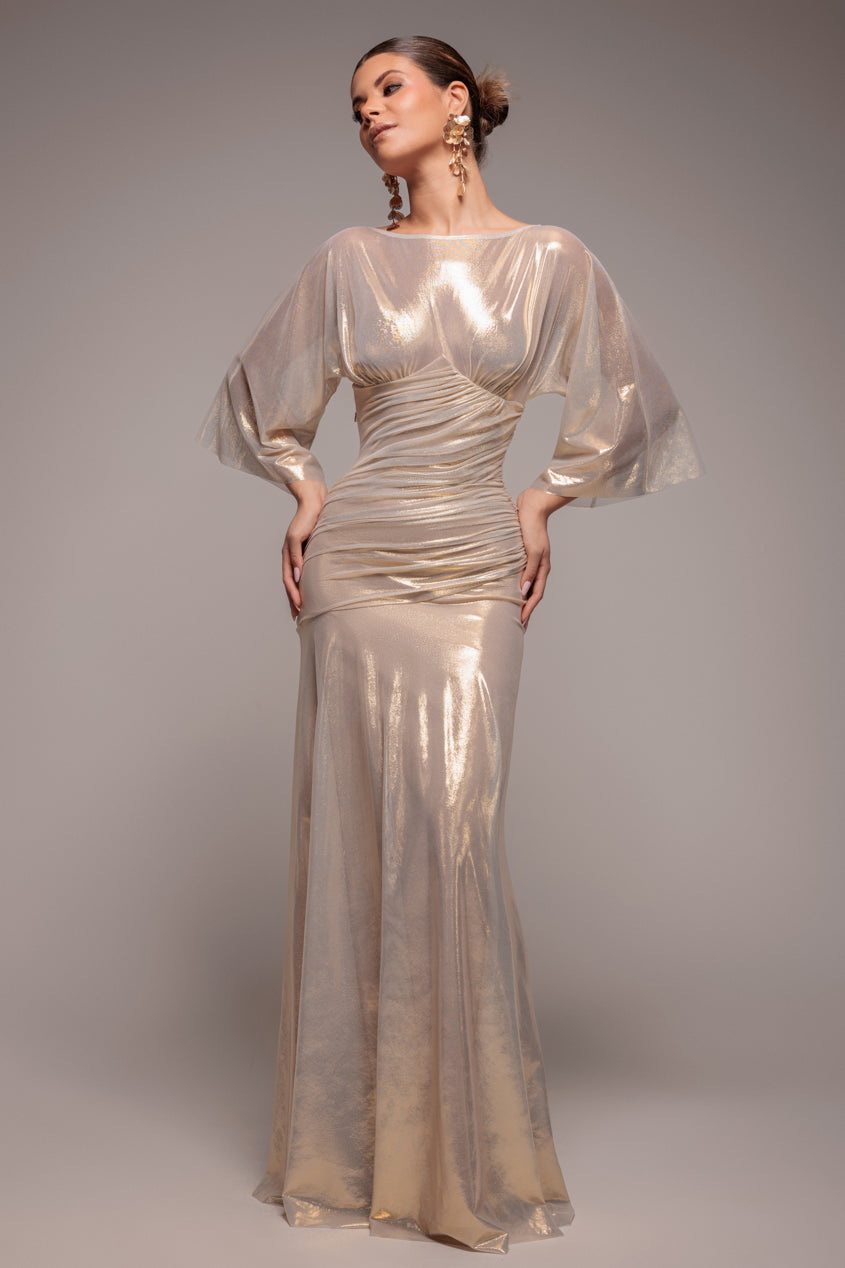 Gravity Defying Naked Maxi Dress - Gold DR5051