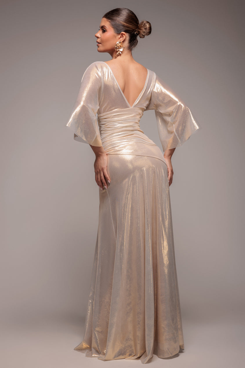 Gravity Defying Naked Maxi Dress - Gold DR5051