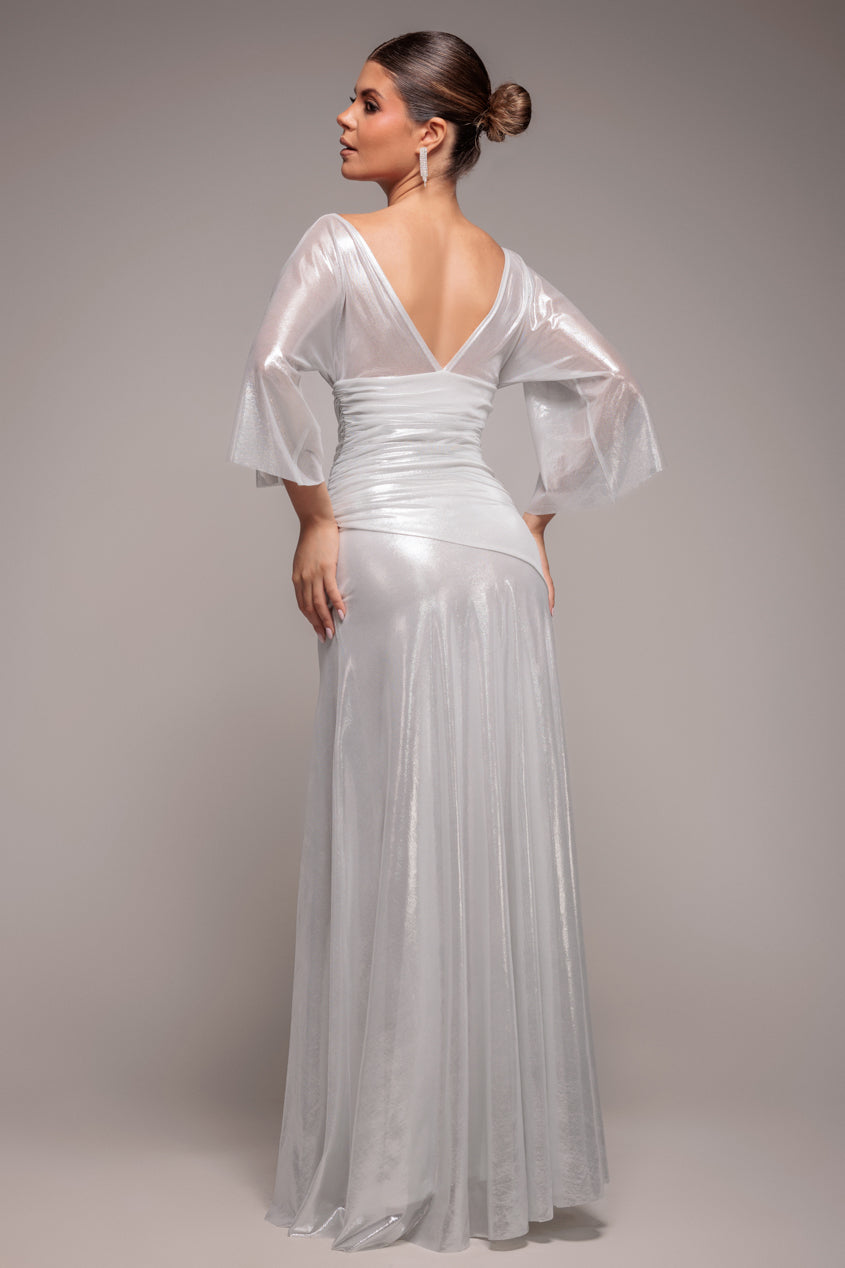 Pre-Order: Gravity Defying Naked Maxi Dress - Silver DR5051