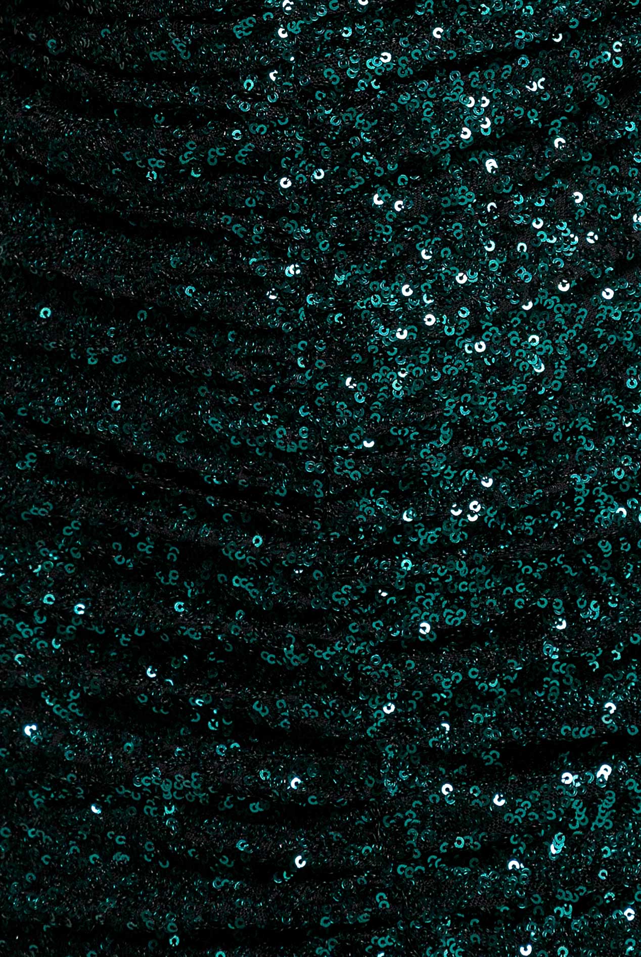 Front Gathered Sequin Wing Maxi Dress - Emerald Green DR5054