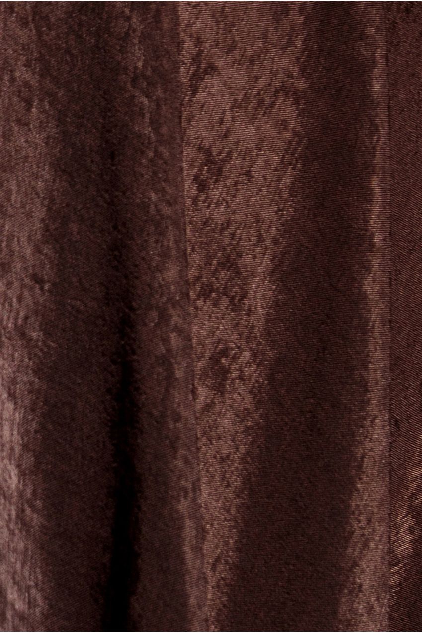 Goddiva Scoop Neck Soft Satin Cape Sleeve Maxi Dress - Brown DR5074