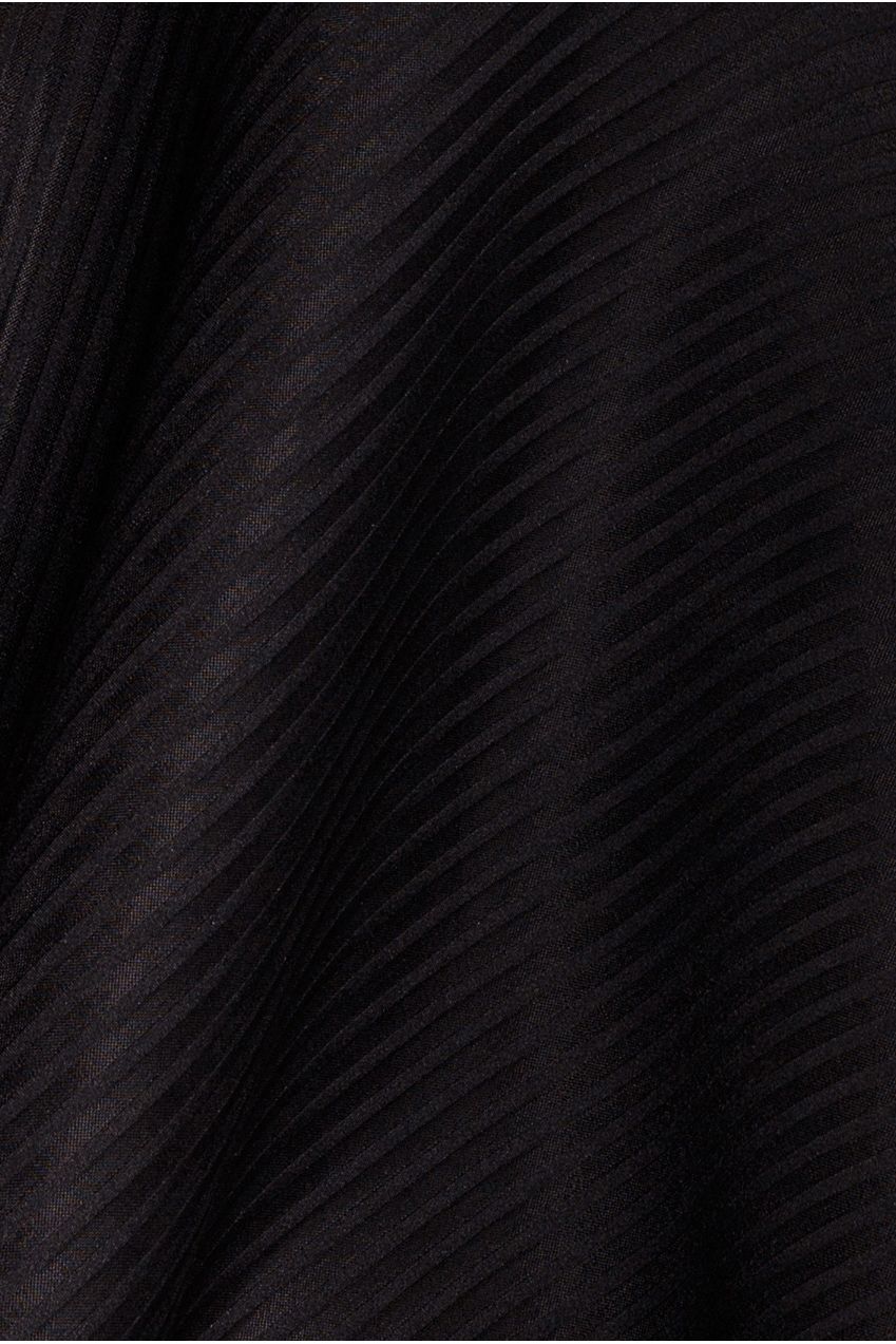 Cap Sleeve Textured Skater Asymmetric Midi Dress - Black DR5076