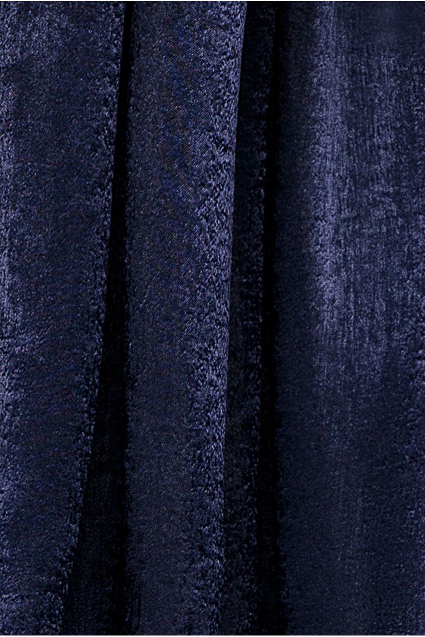 Off Shoulder Soft Satin Wing Cape Maxi Dress - Navy Blue DR5079