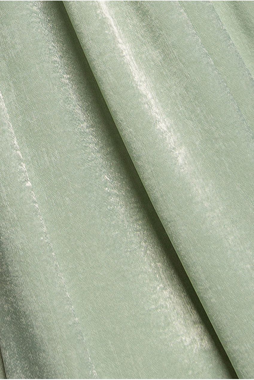 Off Shoulder Soft Satin Wing Cape Maxi Dress - Sage Green DR5079