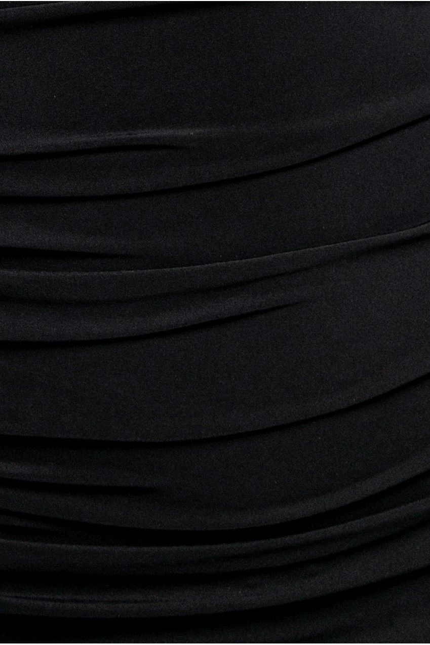One Shoulder Asymmetric Twist Maxi Dress - Black DR5089