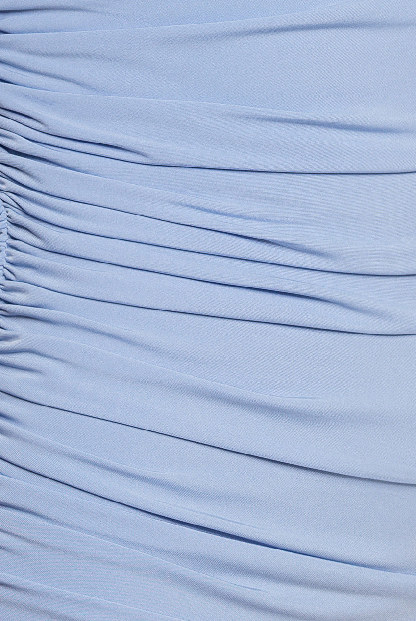 One Shoulder Asymmetric Twist Maxi Dress - Blue DR5089