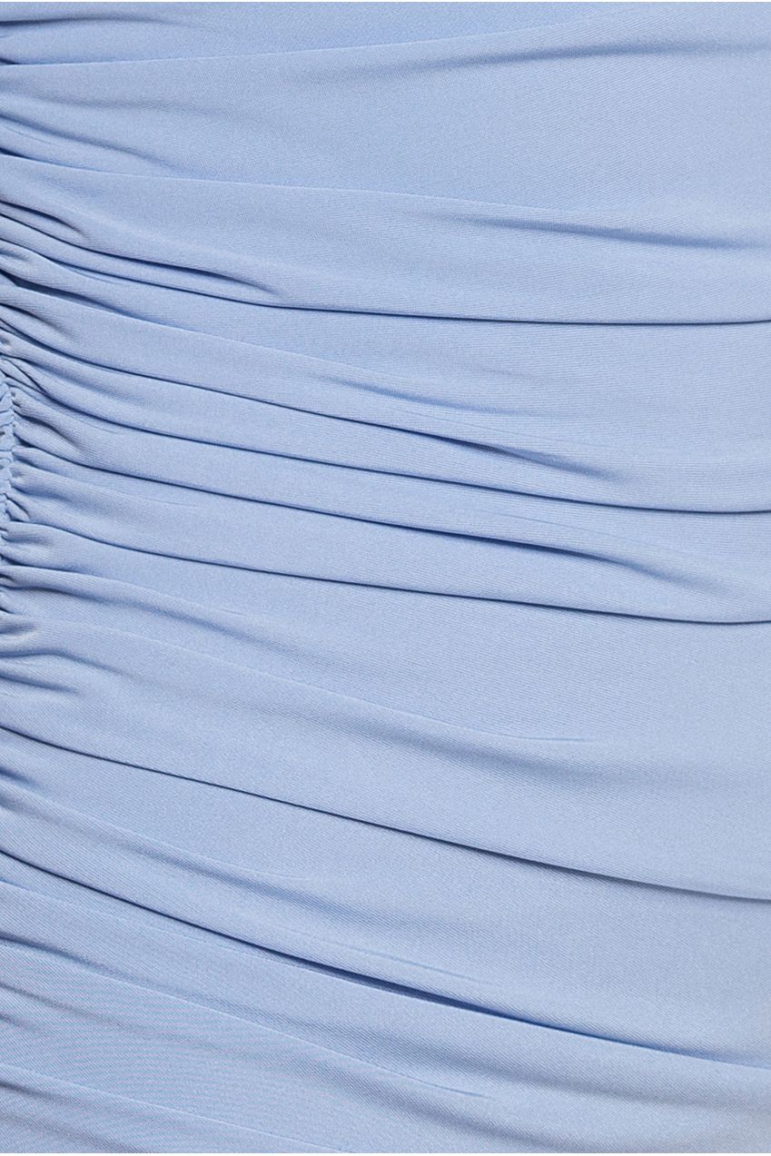 One Shoulder Asymmetric Twist Maxi Dress - Blue DR5089