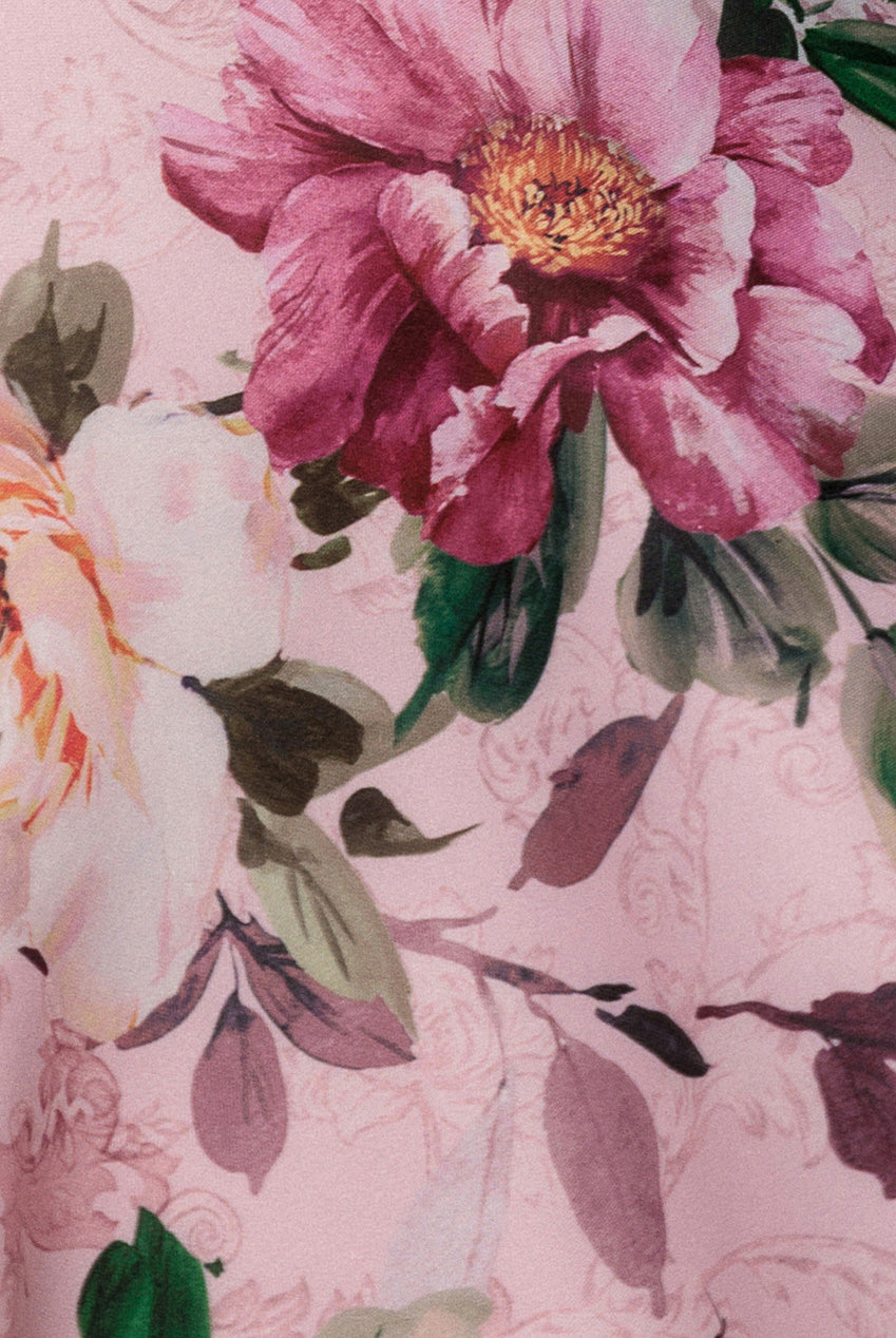 Off Shoulder Floral Bow Back A Line Midi Dress - Blush Pink DR5120