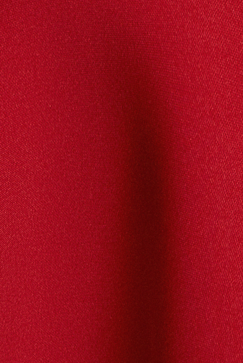 Bardot Plunge Neck Bow Sleeve A Line Midi Dress - Red DR5124