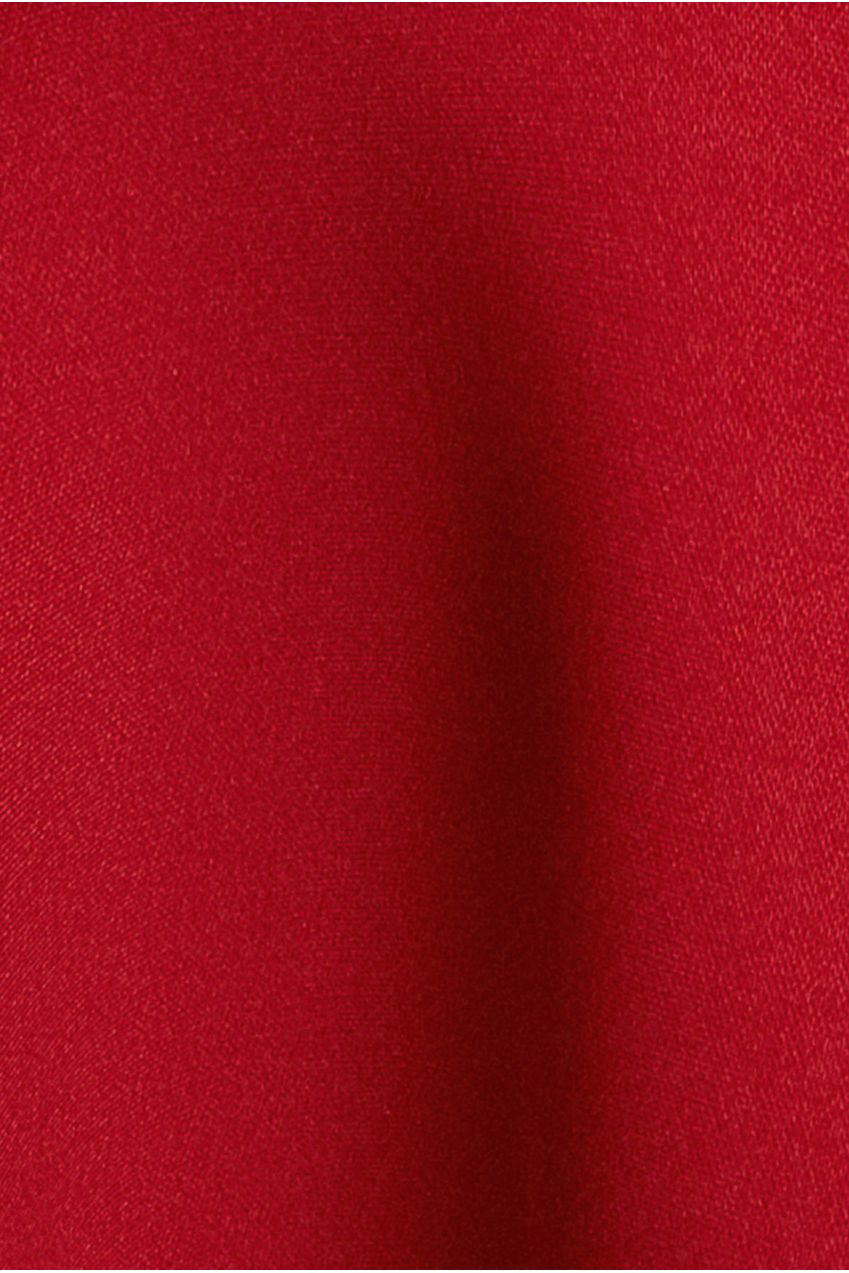 Bardot Plunge Neck Bow Sleeve A Line Midi Dress - Red DR5124